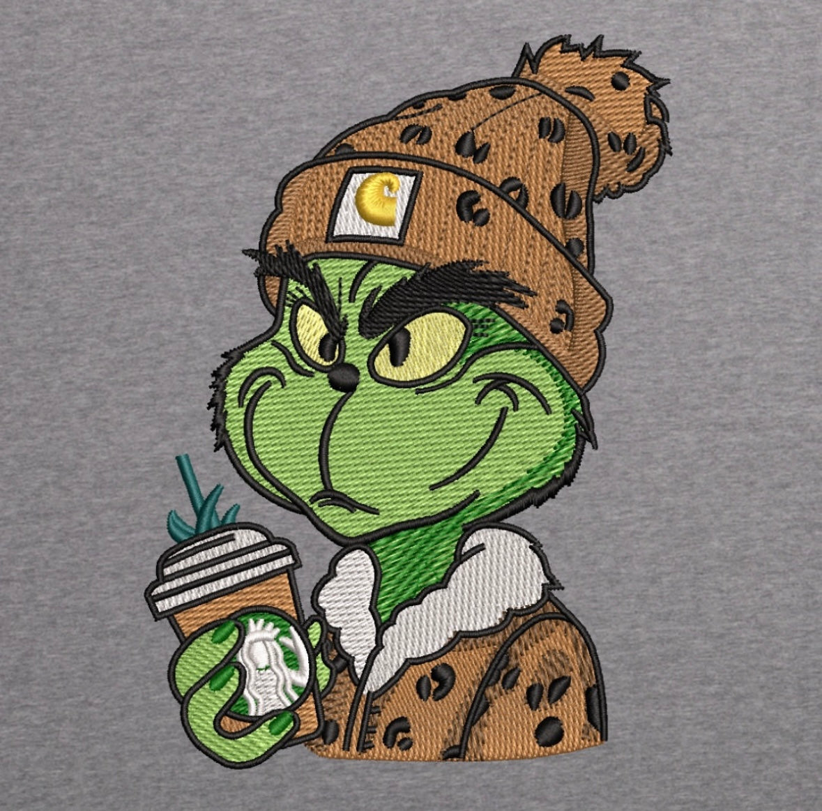 Grinch with coffee